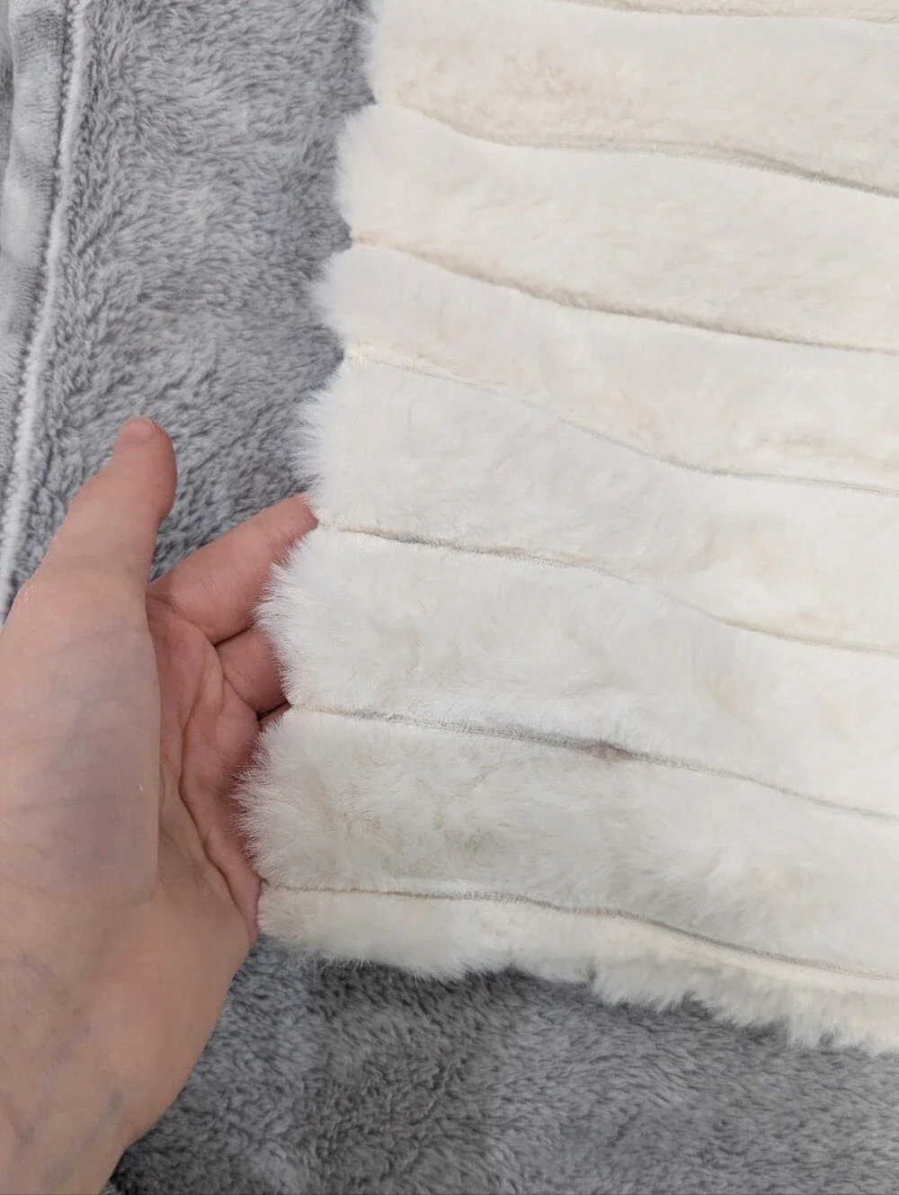 NWOT Faux Fur Cream Colored Pillow Cases Set Of 2